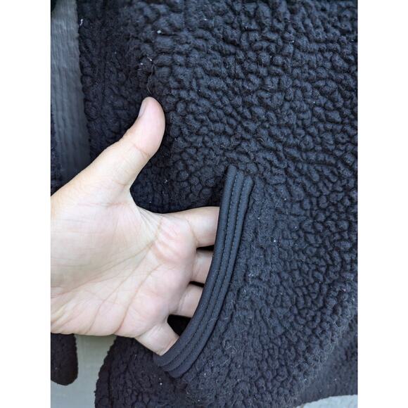 Cozy Warm Fall Jacket Hoa Hoa Hoa Season Twilight Sherpa Quarter Zip Black S - Picture 4 of 6